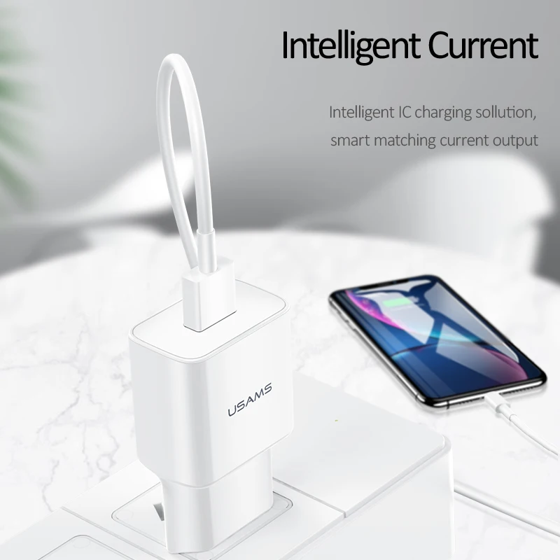 USAMS EU US UK USB зарядное устройство смарт для мобильного телефона iPhone Samsung Oppo 1 2