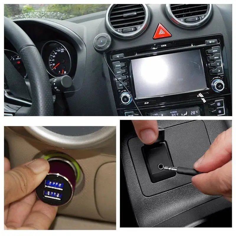 KOOYUTA Handsfree прикуриватель Магнитная база Bluetooth автомобильный комплект MP3 3,5 мм AUX аудио музыкальный приемник адаптер двойной USB зарядное устройство