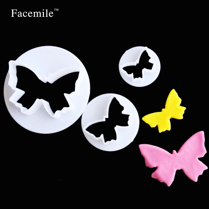 Facemile 3 шт./компл. форма для торта в форме бабочки Пластиковая помадки украшение