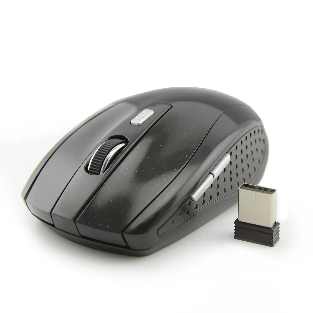 CHYI, беспроводная мышь, эргономичная, 2,4 ГГц, 1600 dpi, USB2.0 приемник, мышь для ПК, ноутбука, рабочего стола, Raton inalambrico, Питание от 2* AAA батареи - Цвет: Черный