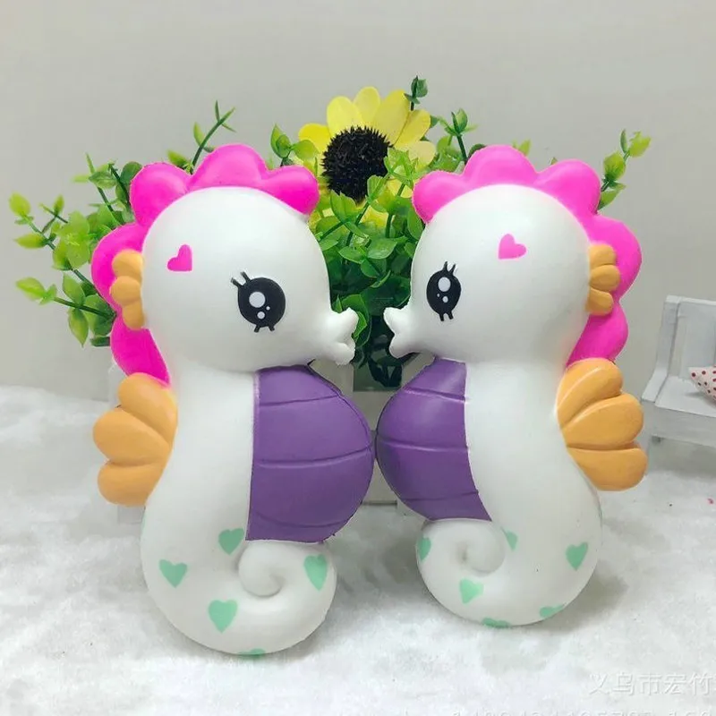 Новый Kawaii Мультфильм морской конек кукла мягкими замедлить рост Jumbo Scuishy Juguetes Squeeze