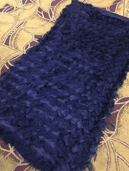 6 navy blue Модная Высококачественная африканская кружевная ткань брутто французская чистая кружевная ткань вышивная сетка петли кружева для свадебного платья - Цвет: 6 navy blue