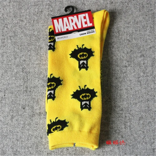 Носки Marvel; носки с героями комиксов; теплые Нескользящие Повседневные Носки с рисунком Железного человека, Капитана Америки - Цвет: Batman