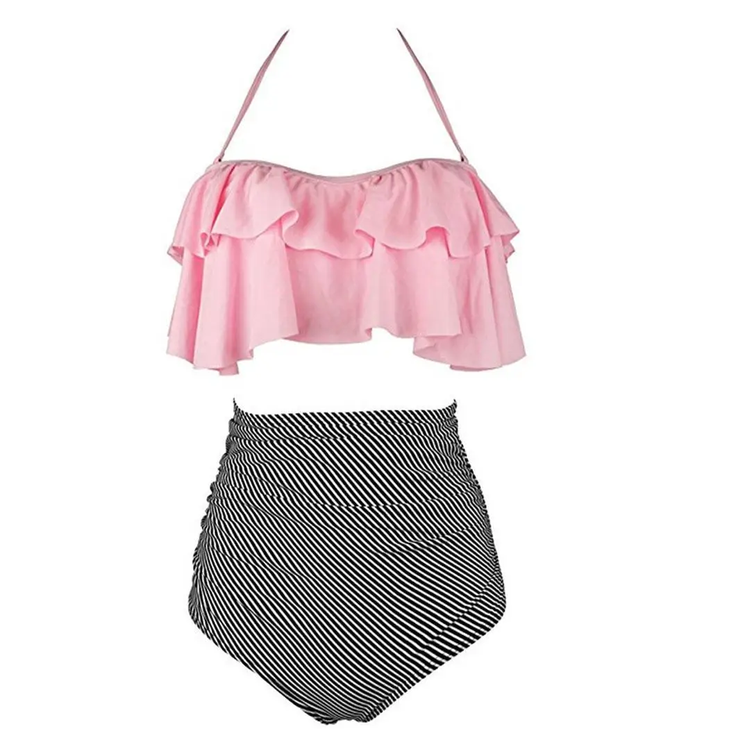 Женский летний сексуальный купальник пуш ап бикини Холтер эластичный набор