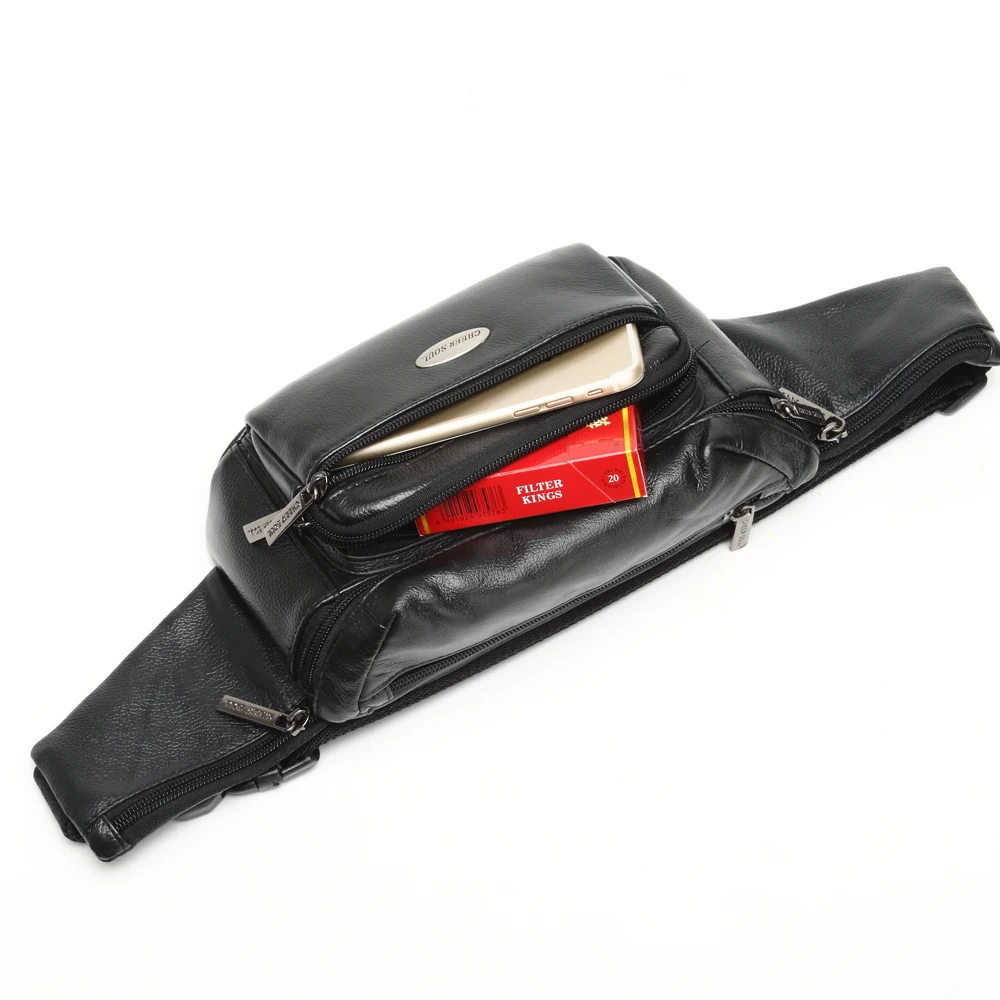 Casual Genuine Leather Men's Waist Bag Fashion Cow Crossbody Multifunctional Large Capacity Mobile Phone Key | Багаж и сумки