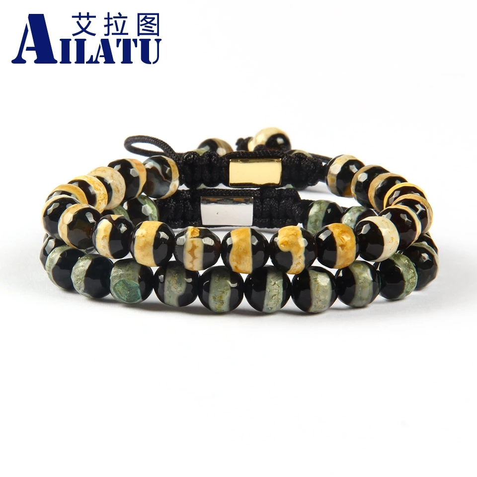 Браслет Ailatu 8 мм из натурального камня для медитации макрама|macrame bracelet|bracelet macramegift