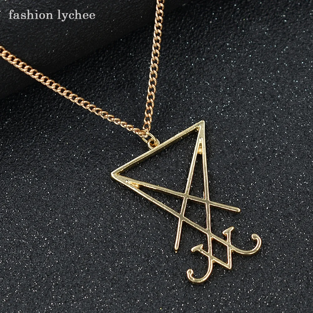 Модное мужское ожерелье с подвеской личи Новое поступление Sigil Of Lucifer амулет в