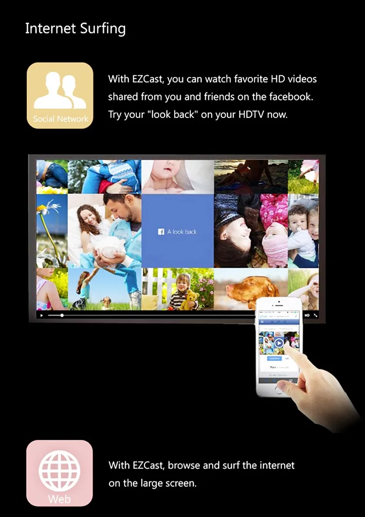 Measy a2w ii медиаплеер палка Push хром литой Wifi Дисплей приемник ключ из хрома Dlna Airplay