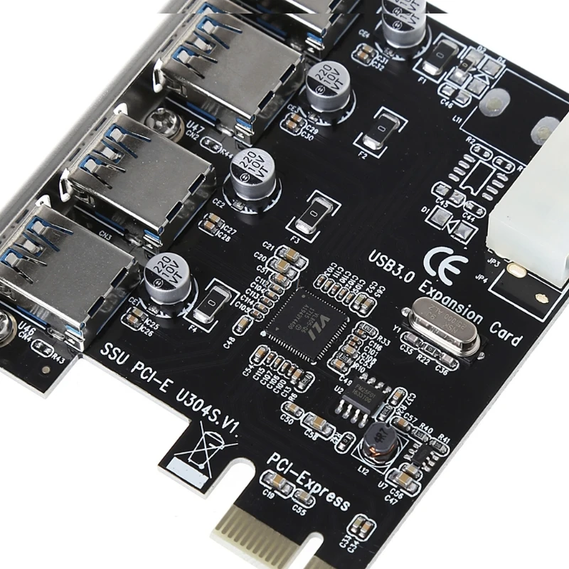 4 порта PCI-E к USB 3,0 концентратор PCI Express карта расширения адаптер 5 Гбит/с скорость