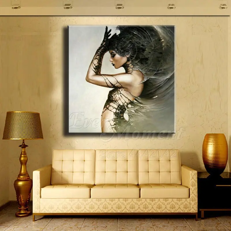 Когда нибудь момент алмазов картина ручной работы Перья для волос женщина