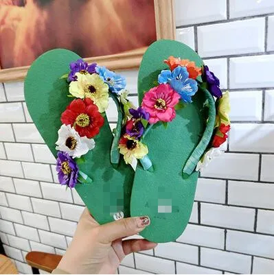 Летние богемные Вьетнамки с цветочным принтом женские босоножки на танкетке