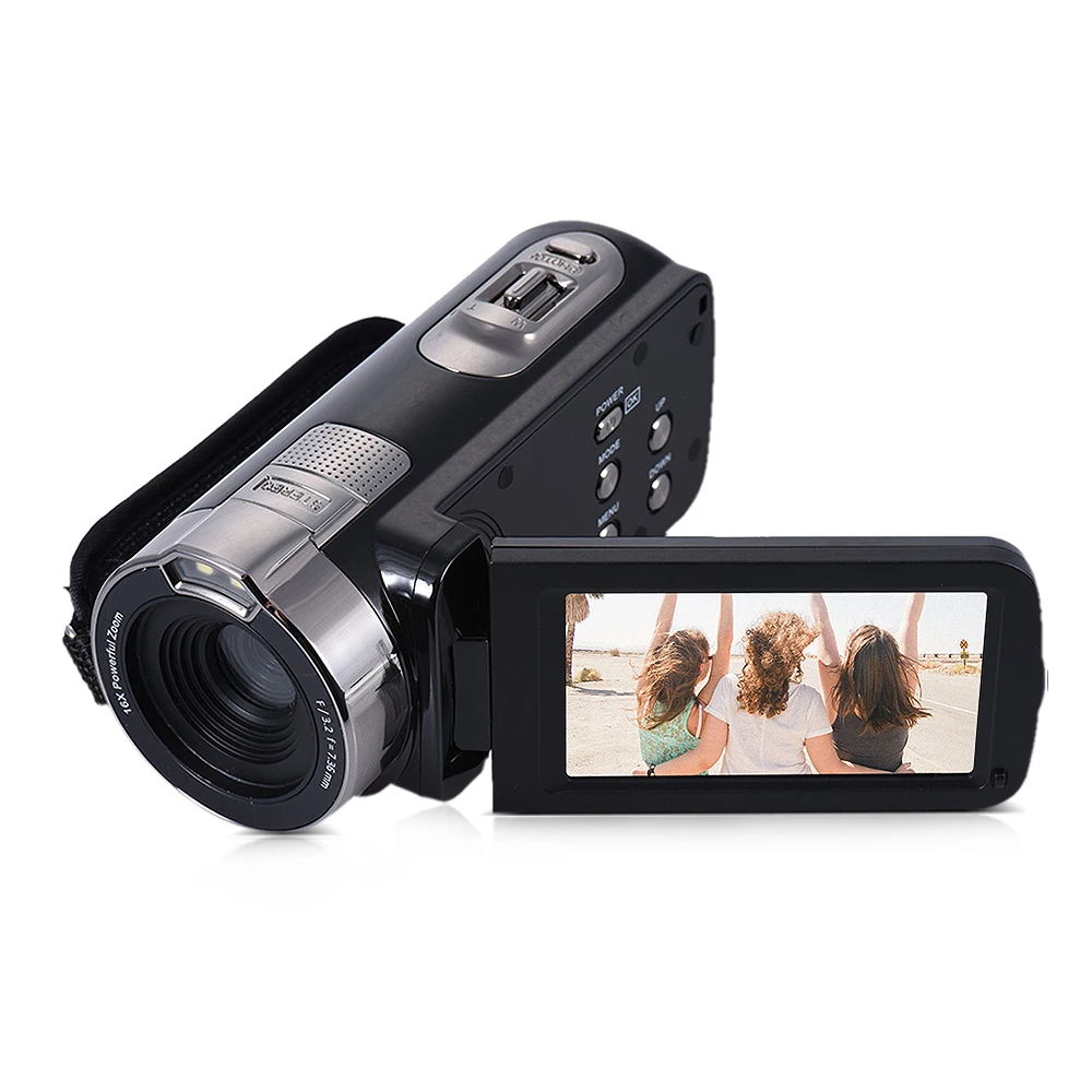 

HDV-302P 3,0 дюймов ЖК-дисплей Экран Full HD 1080P 15FPS 24MP 16X цифровой зум с защитой от сотрясений цифровой видеокамеры DV Камера видеокамера
