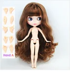 Обнаженная кукла блонд кудрявые волосы Blyth кукла шарнирное тело DIY обнаженные игрушки BJD модные куклы смешанные цвета волосы куклы 19 шарнирная игрушка для девочки