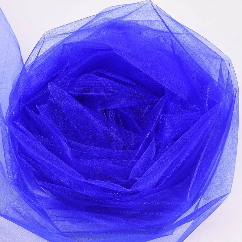 Royal blue 10 м* 48 см тюль рулон Хрустальная ткань органза тюль рулон катушки свадебное украшение день Рождения Вечеринка Дети душ сувениры Поставки - Цвет: Royal blue