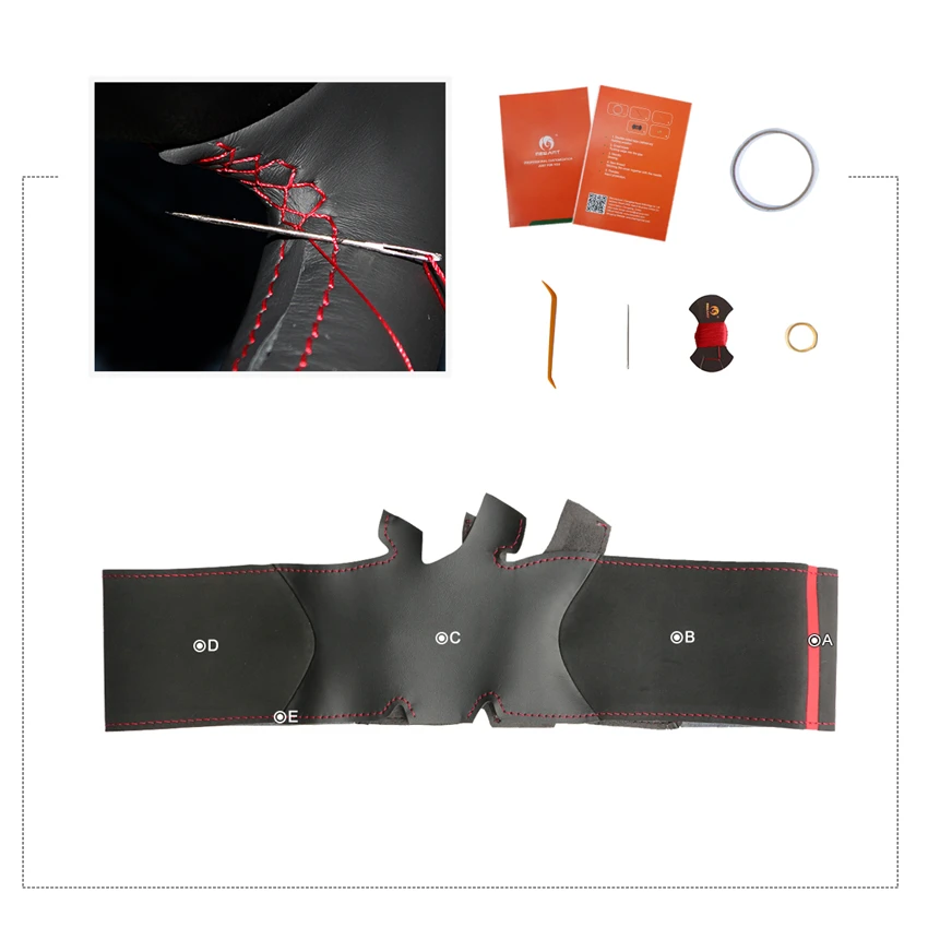 

MEWANT Genuine Leather Black Suede Hand Sew Fashion Car Steering Wheel Cover for Mercedes Benz W176 W246 W205 C117 C218