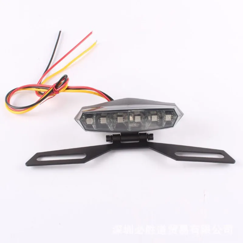 Motorcycle LED brake light 12v with license plate rack |