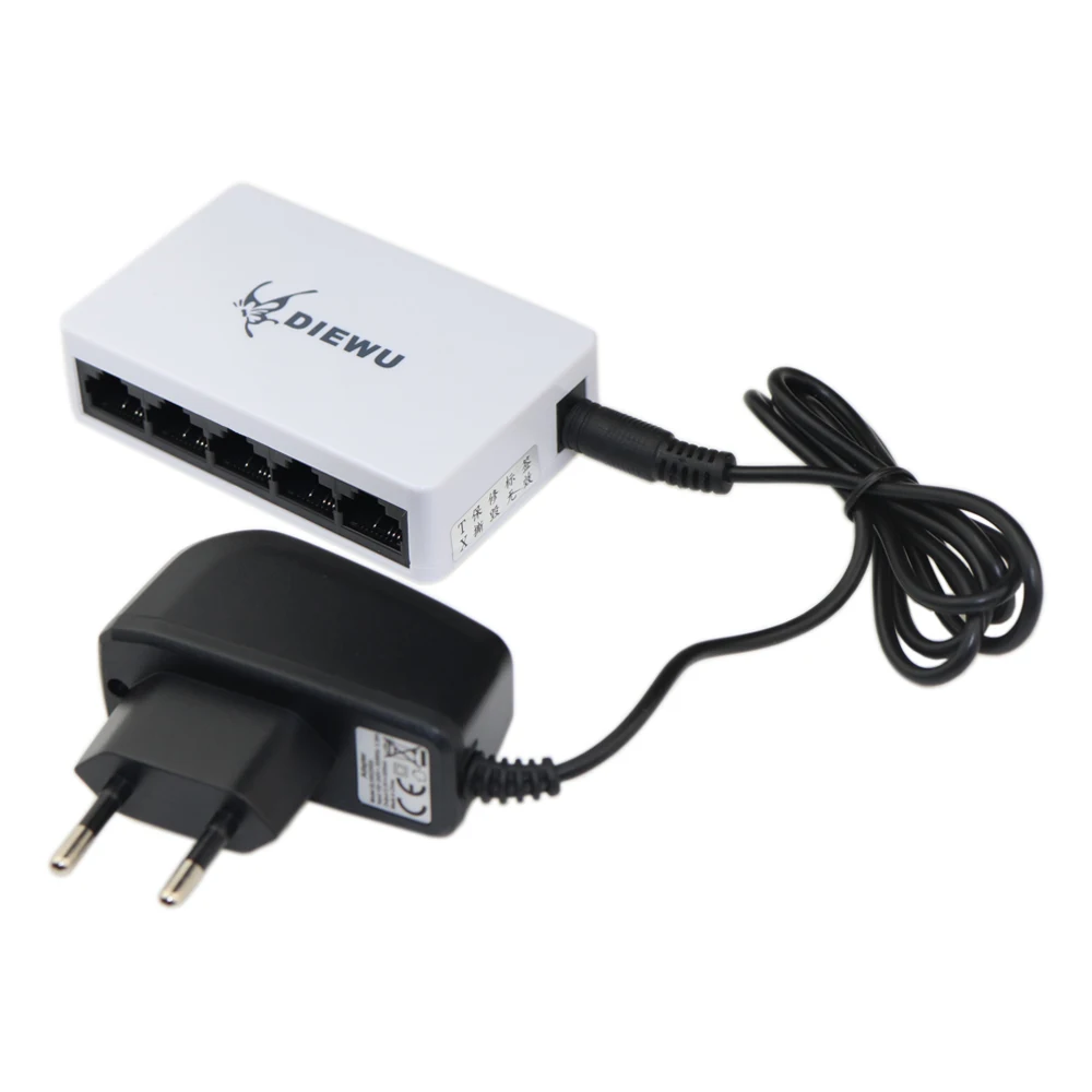 

Zeadow 10/100Mbps 5 Port Fast Ethernet LAN RJ45 Network Switch Hub Desktop Unmanaged Ethernet Splitter Plug And Play