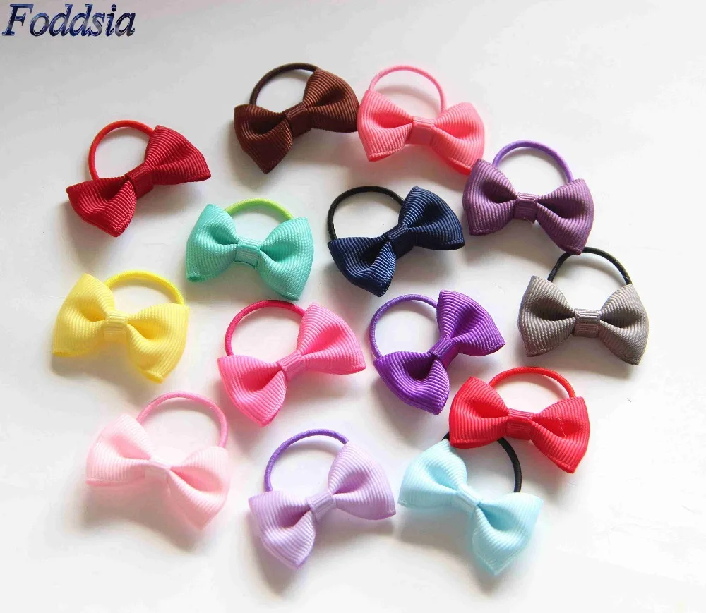 Foddsia 10 шт Девушки волос grosgrain ленты лук с эластичной для Детские аксессуары мини