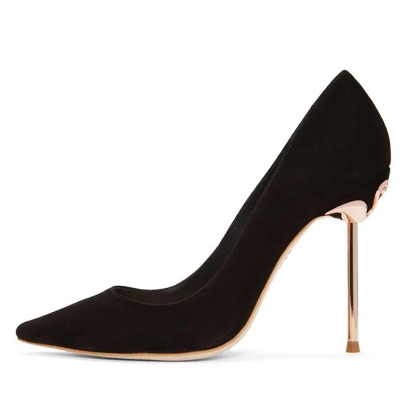 Qianruiti Nightclub Style High Heels Women Shoes Patent Leather Metal Stiletto Pumps Sexy Pointed Toe Wedding | Обувь