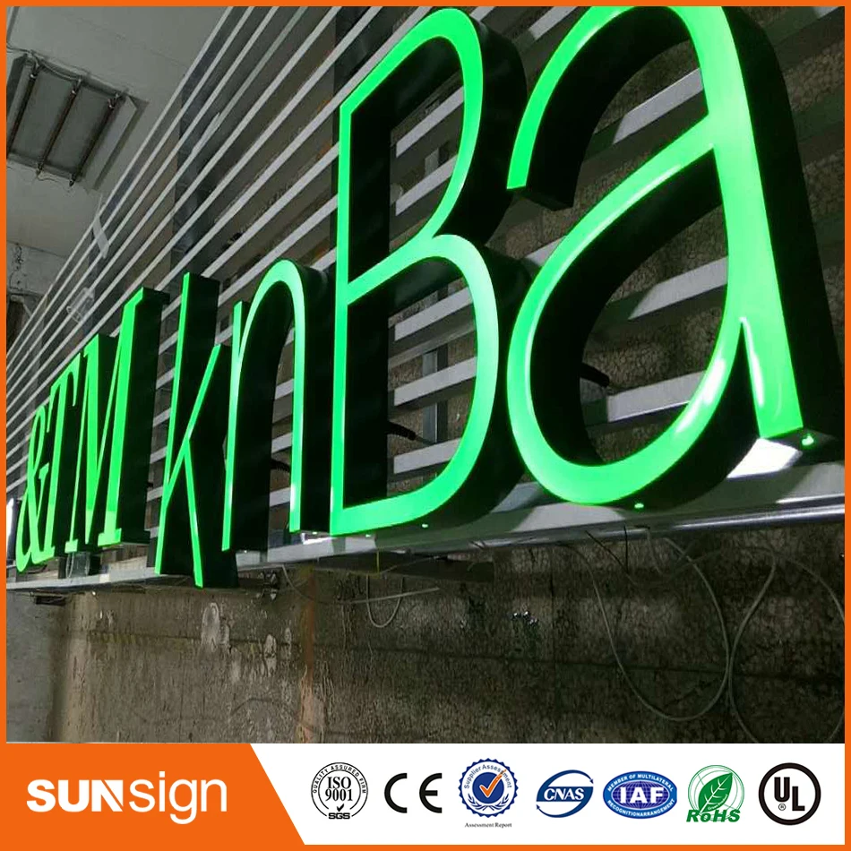 Advertising 3D Illuminated Channel letters resin led signs letters outdoor customized front lit open signs
