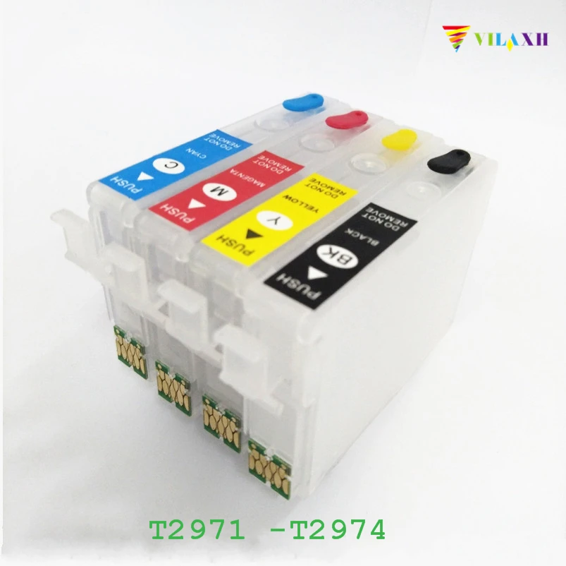Vilaxh T2971 T2962 T2964 многоразовый картридж для Epson Expression Home XP231 XP431 XP241 XP 431 231 однократный