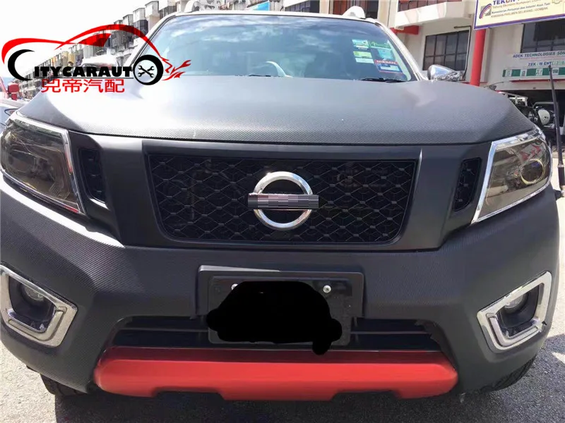 CITYCARAUTO светодиодный DRL гоночный гриль решетка ABS Черная передняя отделка Подходит для NAVARA NP300 пикап raptor грили