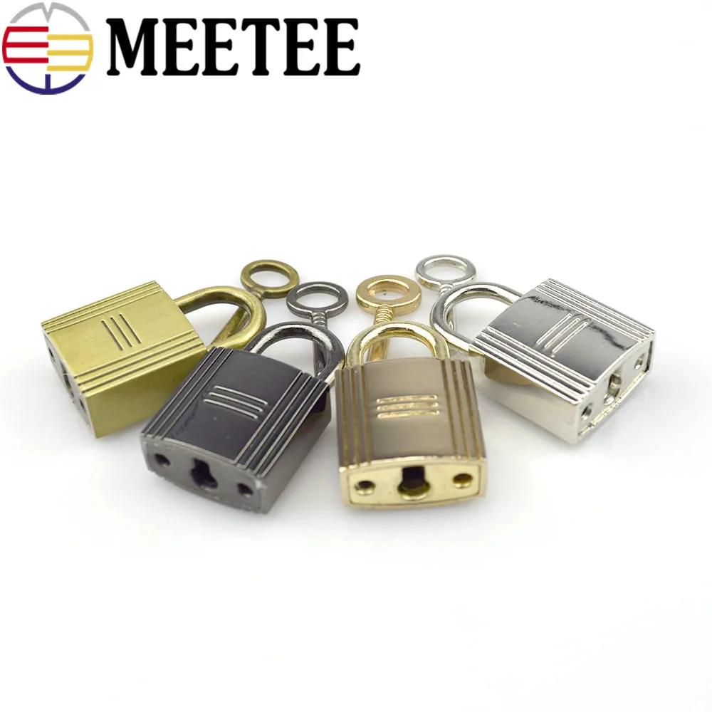 2/5/10 комплекты Meetee цвета: золотистый, серебристый пистолет черный латунный замок ключевые аксессуары полосатая Сумка висячий замок Сумочка с пряжкой замков роллингов G9-1