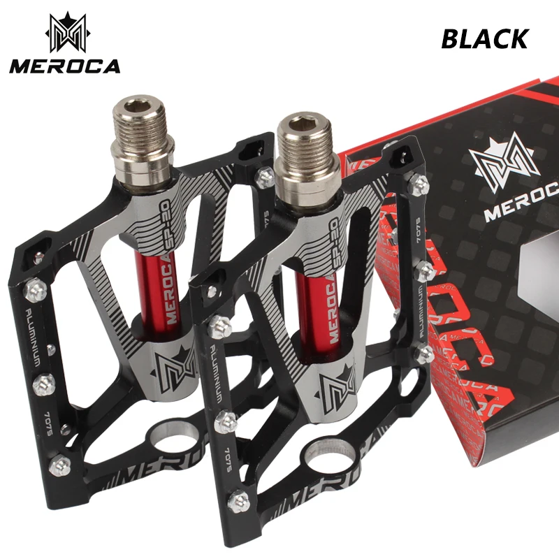 

MEROCA bicycle ultralight pedal 3 sealed bearing road bike aluminum alloy pedal mountain bike pedals foot ankles
