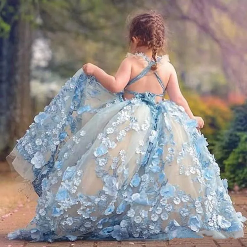 Сказочный Небесно голубой нарядные Детские платья Jewel средства ухода за кожей