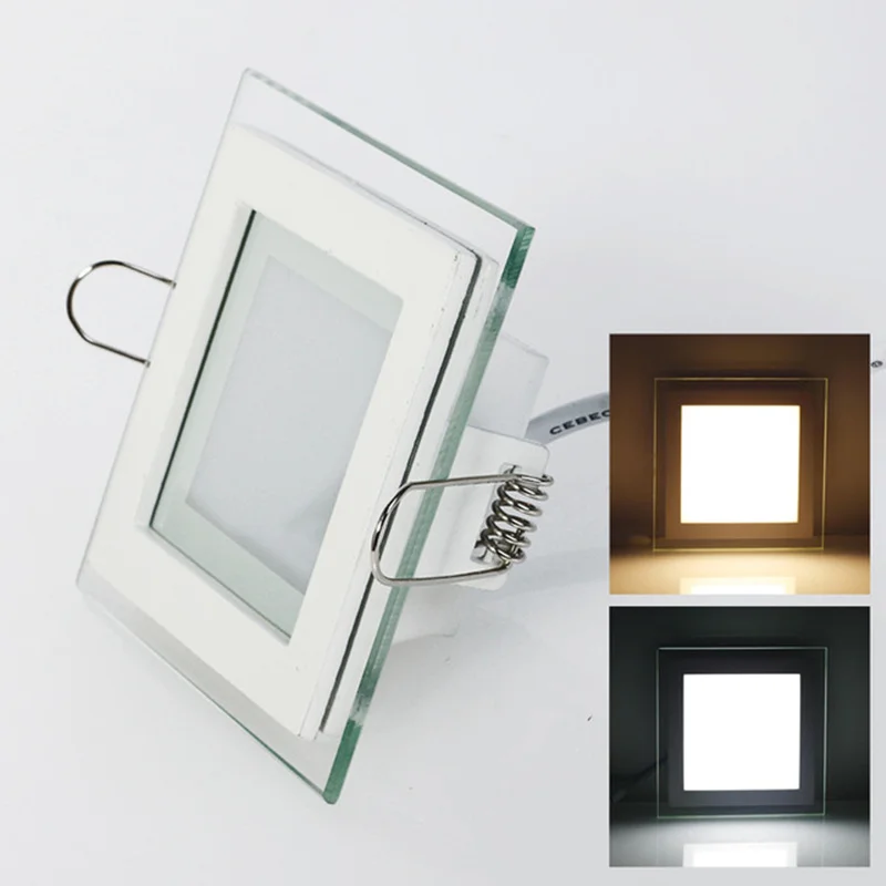 6W 9W 12W 18W 24W Dimmable LED Panel Downlight Square Glass Cover Lights High Bright Ceiling 3000K 4000K 6000K Recessed Lamps