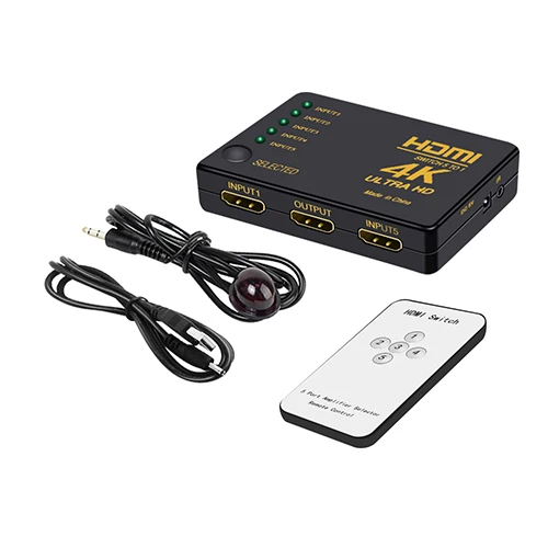 5 to 1 remote Perlinta HDMI коммутатор 4k 5 к 1, 3 к 1 сплиттер коробка Ultra HD для DVD HDTV Xbox PS3 PS4 - Цвет: 5 to 1 remote