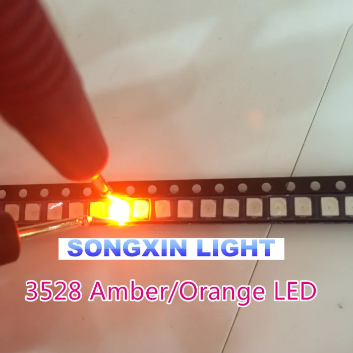 1000 шт. SMD Led 3528/1210 оранжевый/Янтарный Smd/smt Plcc-2 Высокое качество ультра яркий
