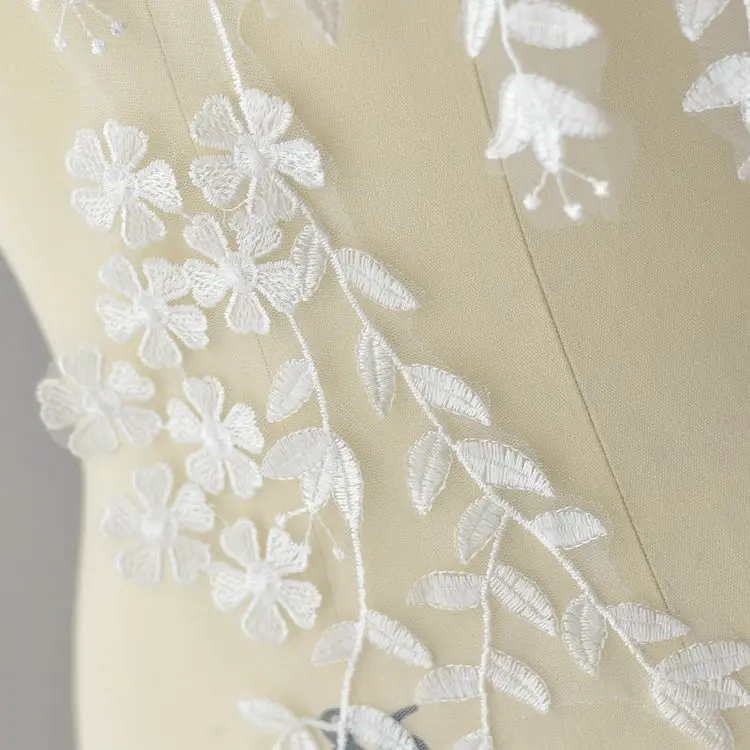 Super-large branches and leaves embroidery lace patch Applique for Wedding Dress decoration handmade DIY material | Хобби и рукоделие