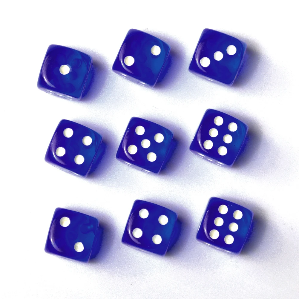 10pcs/set Round Corner Cube Transparent Colorful Exquisite Dice Collection Decoration Game | Спорт и развлечения