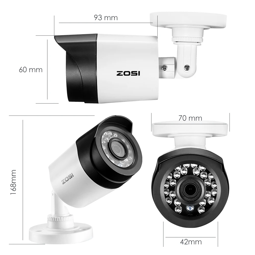 ZOSI 8CH электронная почта оповещение комплекты видеонаблюдения 1080P HD TVI DVR 8 шт. 2.0MP ИК