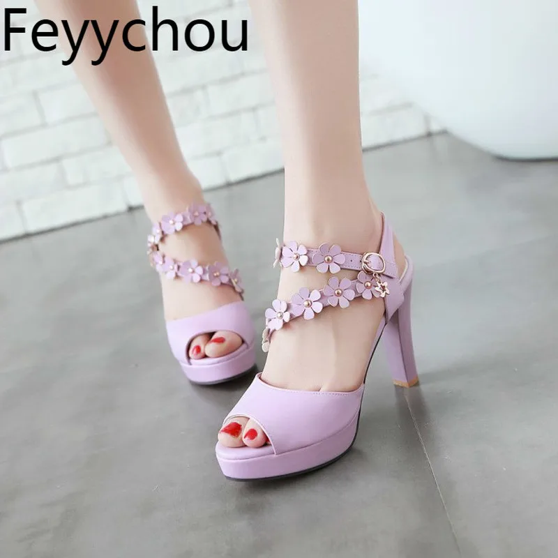 Женские босоножки на очень высоком каблуке Пляжная обувь Летняя из