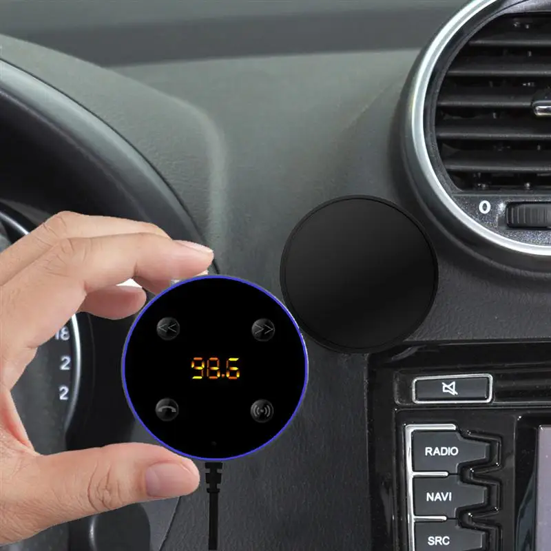 2 in 1 Auto Blue-tooth Wireless FM Transmitter MP3 Hands Free Dual USB Car Charger Adapter (Blue) |