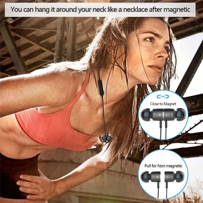 TTLIFE Магнитная bluetooth наушники Спорт Беспроводной гарнитуры с микрофоном бас для