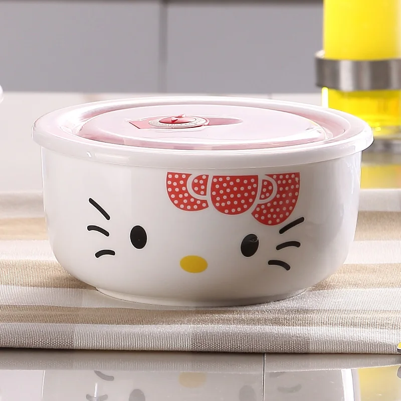 OUSSIRRO мультяшный керамический японский hello kitty Bento Box тепловой пищевой контейнер для завтрака коробки для детского пикника 2D