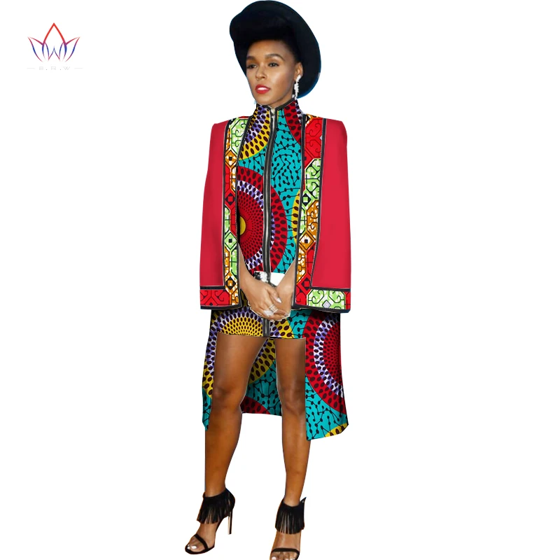 Осенняя модная африканская одежда bazin riche femme Africaine Печатный воск Дашики платье с шалью африканская одежда WY1222 - Цвет: 2