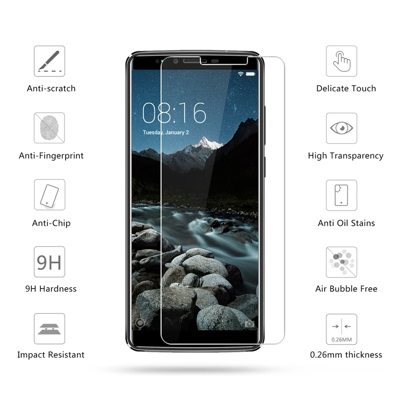 2.5D 0 26 мм 9H Премиум Закаленное стекло для OUKITEL K8 Защитная пленка 6 0|Защитные стёкла