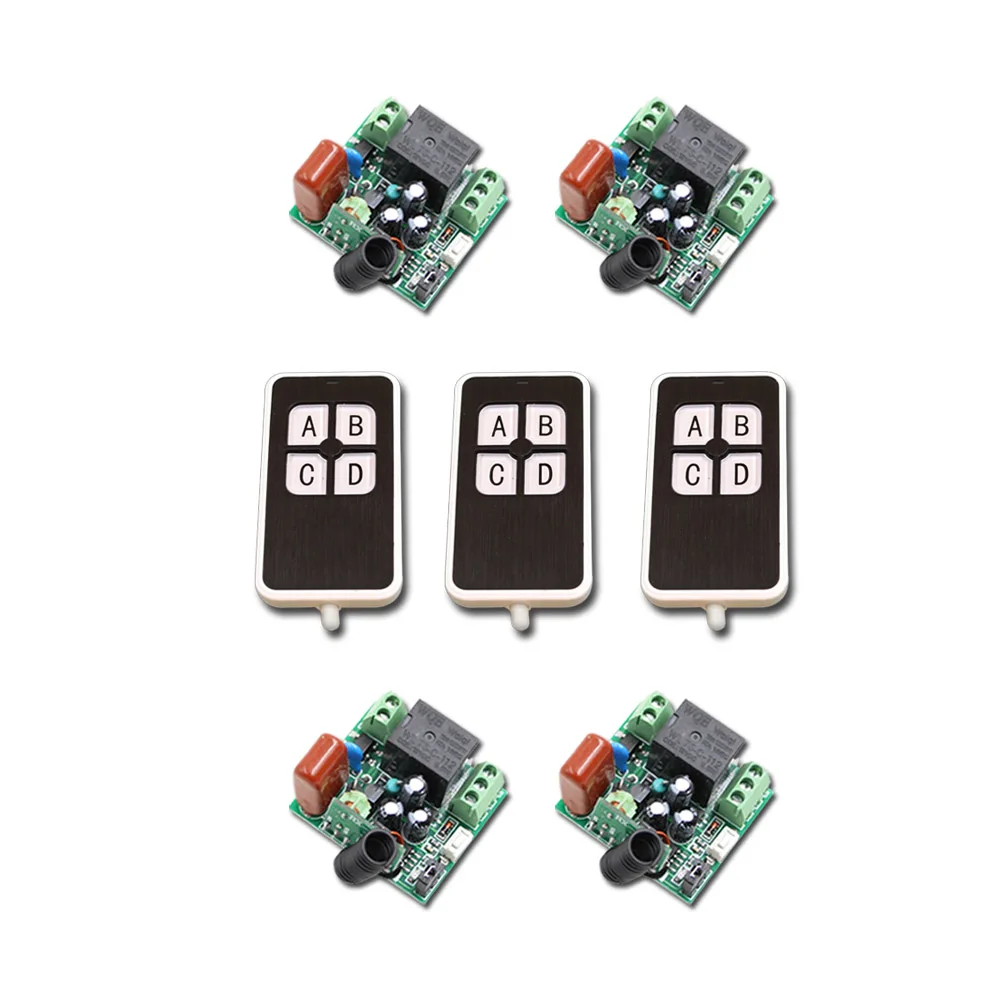 

Latest AC220V 1CH 10A Wireless Remote Control Power Switch System 4 Receivers+3Waterproof Transmitter with 4Buttons RF For Home