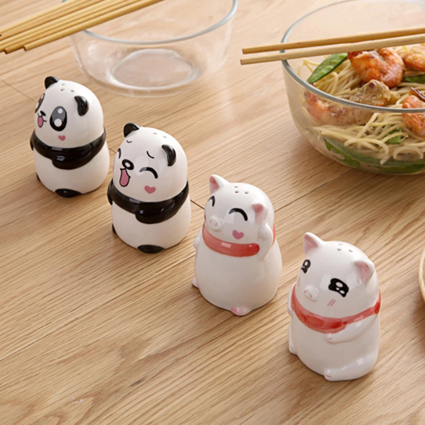 2 в 1 с Керамика зубочистка держатель для баночек со бутылки специй милой пандой
