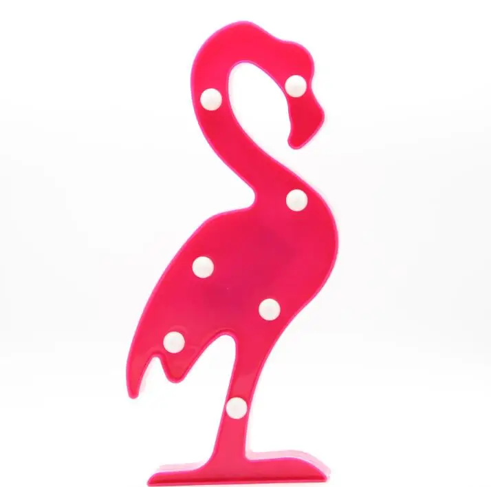 Flamingo Милый светодиодный ночник в виде единорога, светящаяся настенная лампа с изображением животных из мультфильмов, настольная полка, декоративное освещение, подарки для маленьких детей - Испускаемый цвет: Flamingo