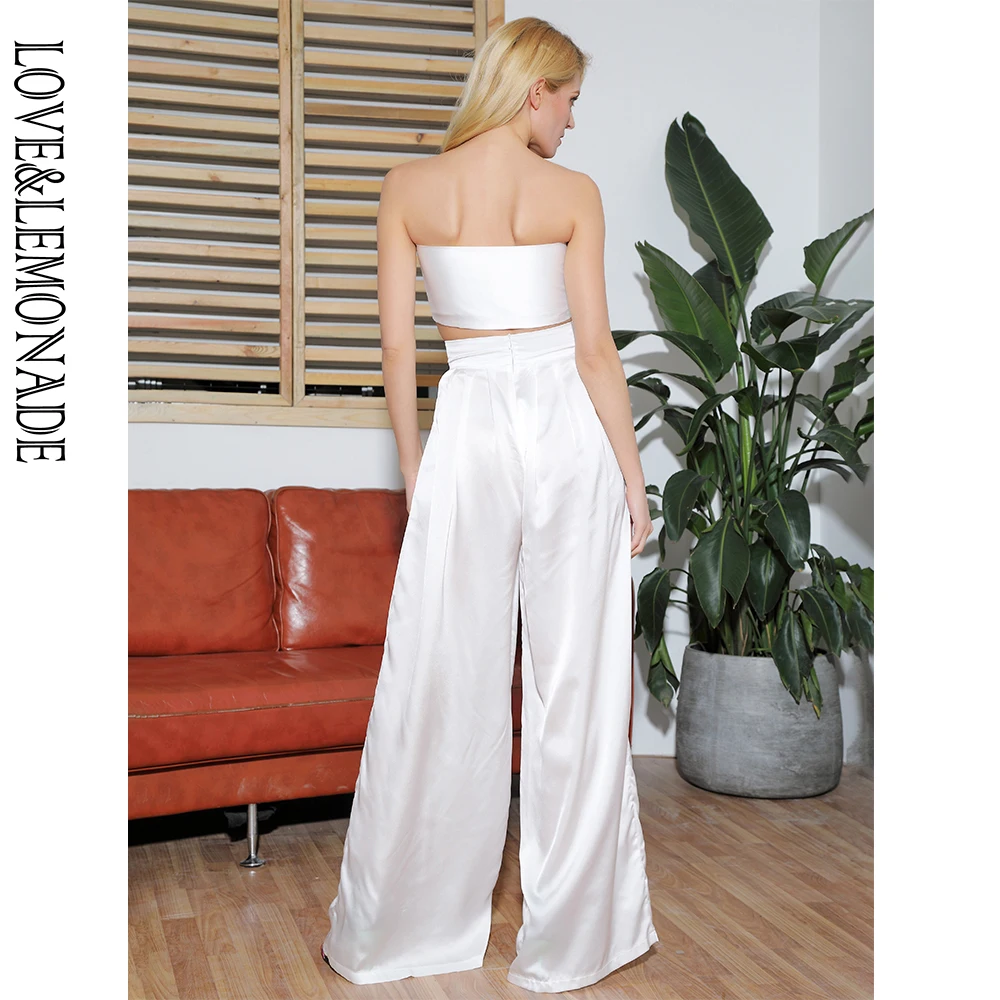 

LOVE&LEMONADE White High Waist Bell Two-Pieces Set LM6473