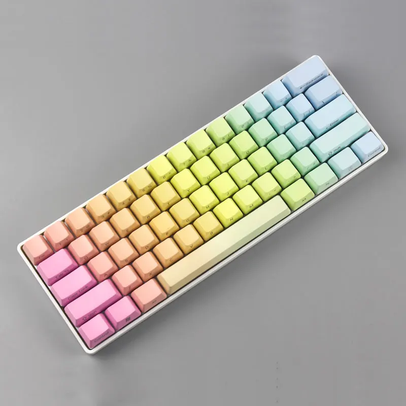 Бесплатная доставка боковая печать 60 OEM профиль толстые pbt брелки смешанные цвета
