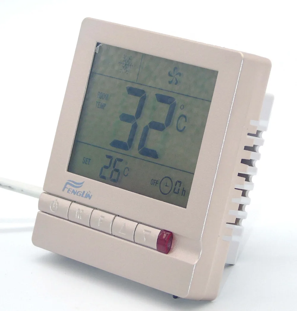 

Digital led temperature control switch thermostat with champagne panel