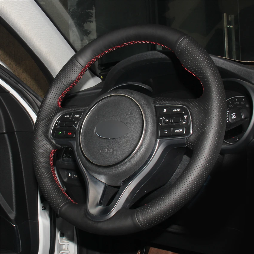 Чехол на руль автомобиля MEWANT из черной искусственной кожи для Kia K5 Optima 2016 2018 Sportage