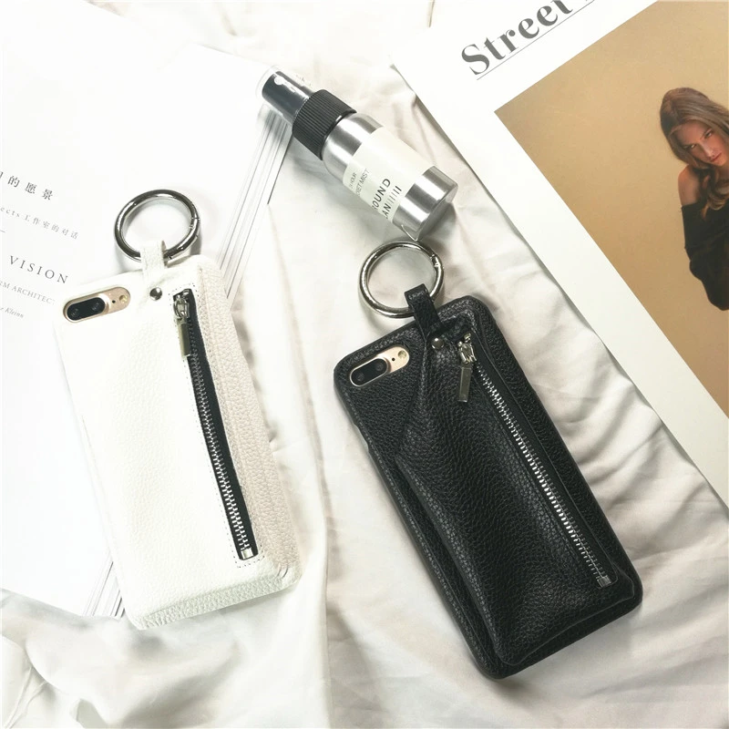 Bonvan чехол для iphone 8 X Case кожаный Luxury молния сумки кошелек смартфон бампер чехол на айфон X 7 6S 6 8 plus плюс сумка кольцо трудно PC задняя крышка случай защиты чехлы на телефон