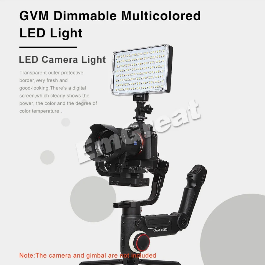 GVM RGB-10S 10 Вт RGB светодиодный накамерный видео светильник ЖК-дисплей CRI 95+ биколор управление приложением с батареей для камеры sony Canon Nikon